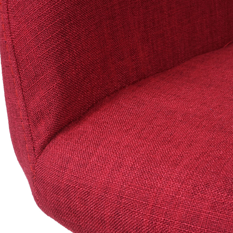 6x chaise de salle à manger II, fauteuil, design rétro des années 50 - tissu, rouge pourpre