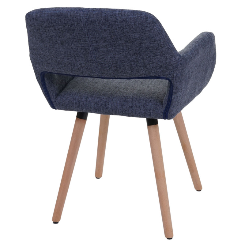 6x chaise de salle à manger II, fauteuil, design rétro des années 50 - tissu, gris bleu