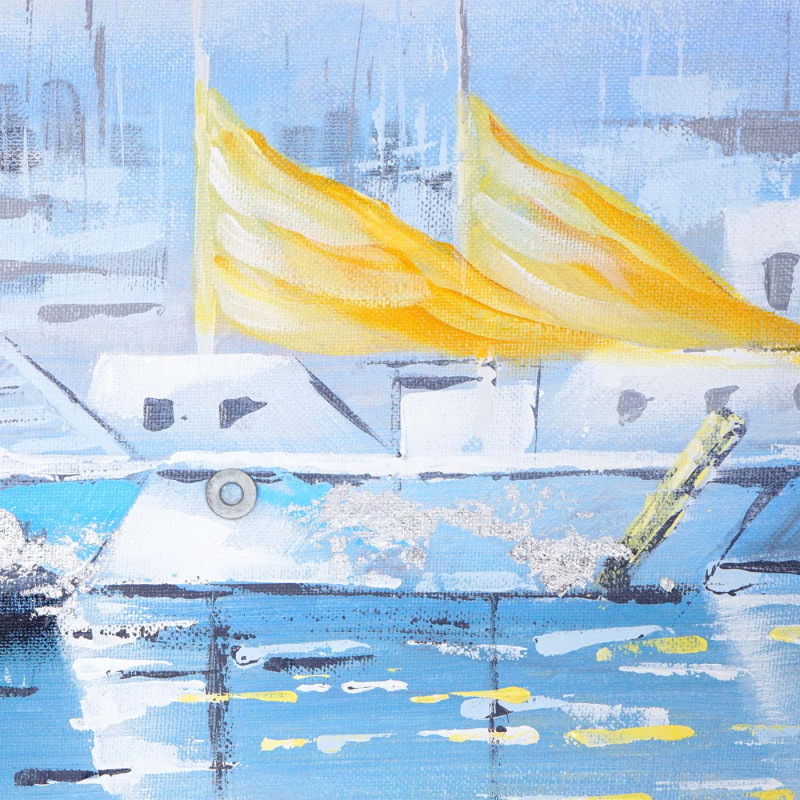 Peinture  voiliers au port de l'eau