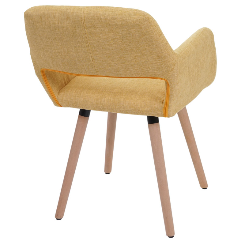 6x chaise de salle à manger II, fauteuil, design rétro des années 50 - tissu, jaune