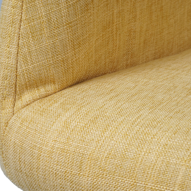 6x chaise de salle à manger II, fauteuil, design rétro des années 50 - tissu, jaune