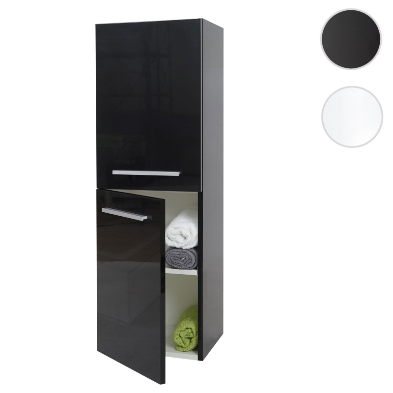 Armoire suspendue meuble de salle de bains, brillant 110x35cm - noir