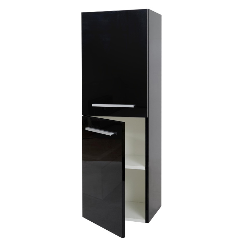 Armoire suspendue meuble de salle de bains, brillant 110x35cm - noir