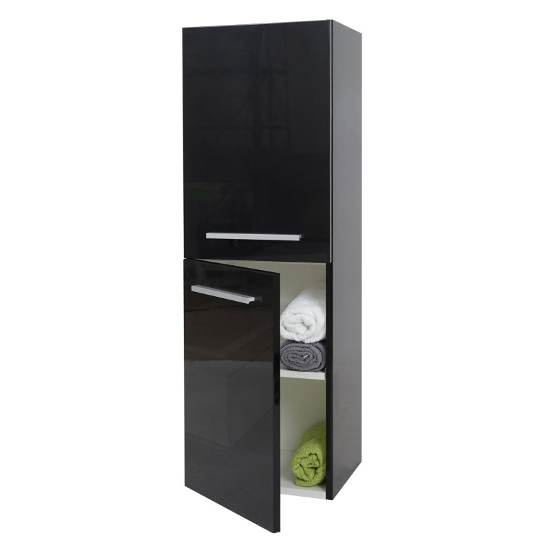 Armoire suspendue meuble de salle de bains, brillant 110x35cm - noir