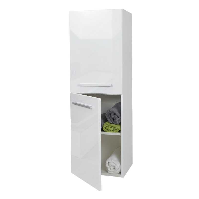 Armoire suspendue meuble de salle de bains, brillant 110x35cm - blanc