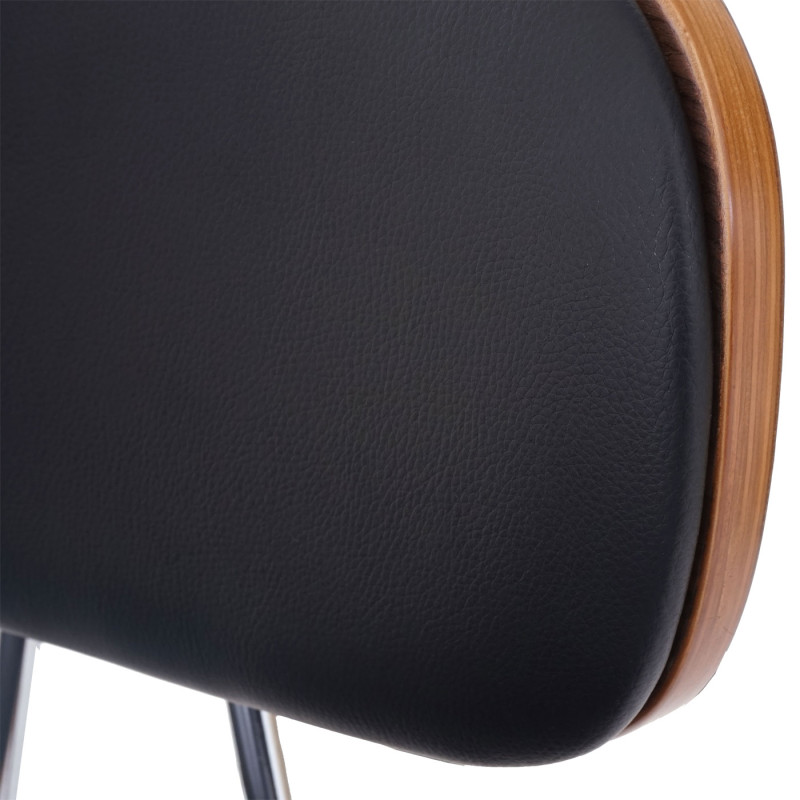 2x tabouret de bar chaise de comptoir, style rétro bois de proue, optique noix - noir