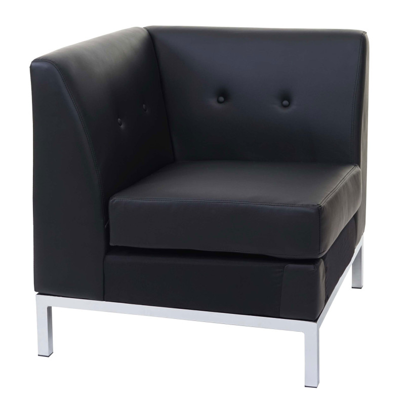 Fauteuil système modulaire de fauteuils, coin, sans accoudoirs, extensible similicuir - noir