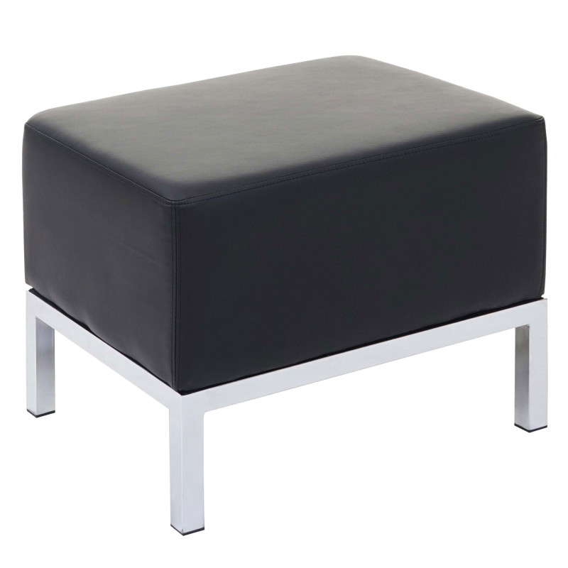 Ottomane système modulaire de fauteuils, tabouret, extensible similicuir - noir