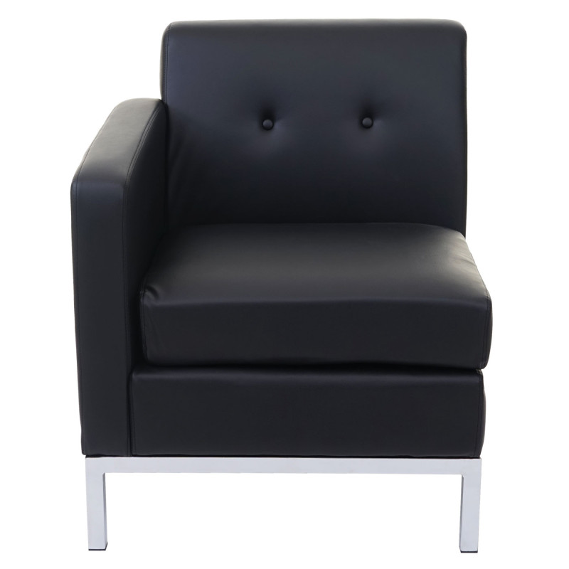 Fauteuil système modulaire de fauteuils, partie de gauche, un accoudoir, extensible similicuir - noir