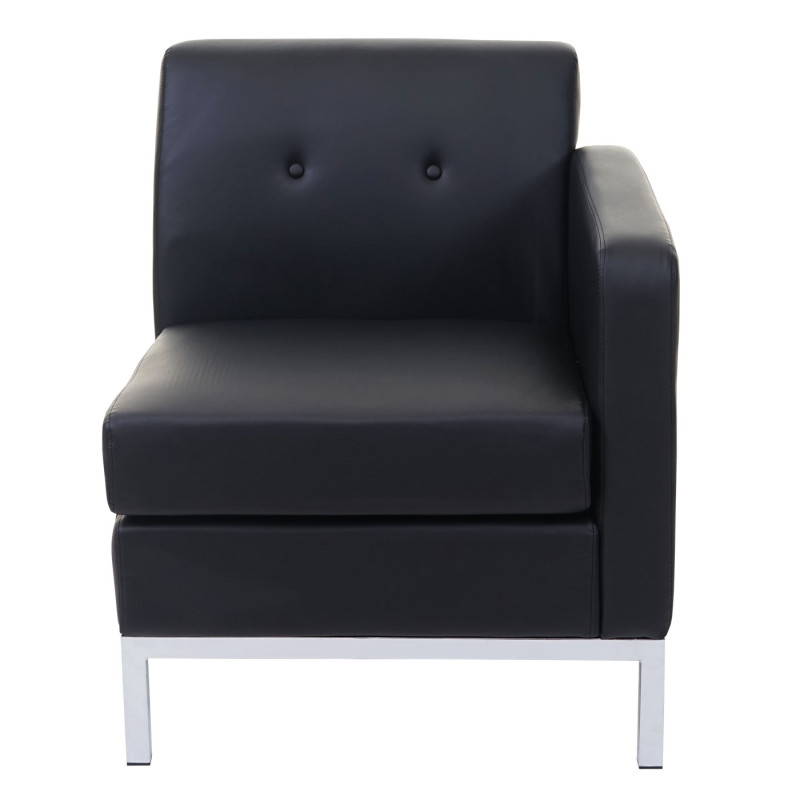 Fauteuil système modulaire de fauteuils, partie de droite, un accoudoir, extensible similicuir - noir