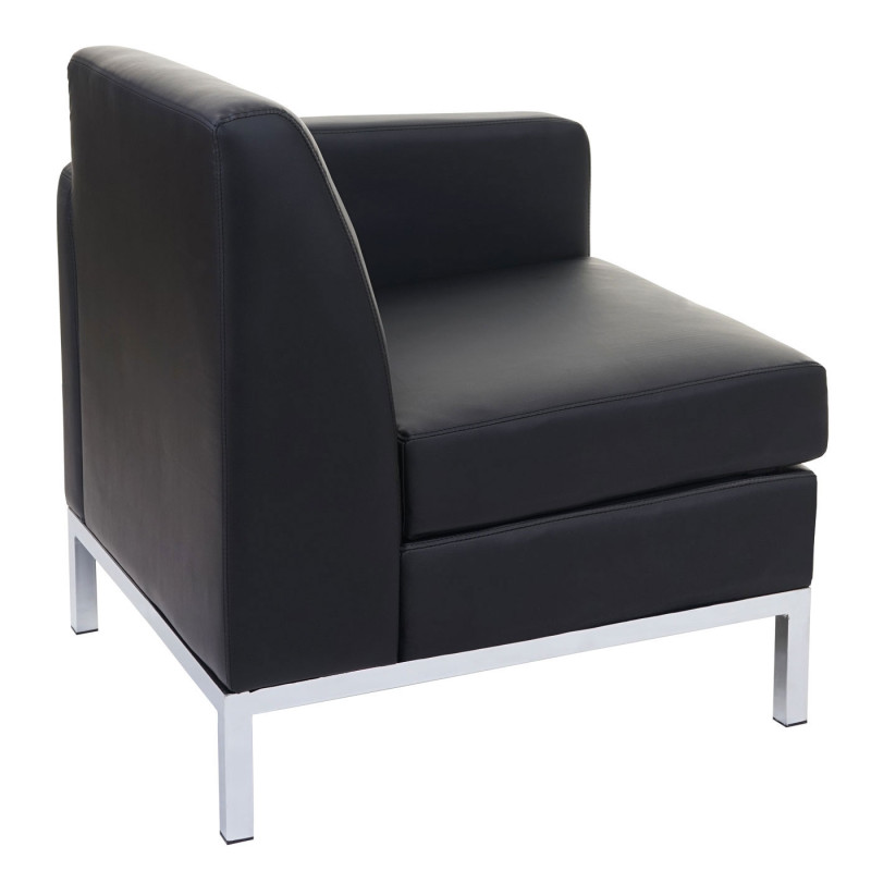 Fauteuil système modulaire de fauteuils, partie de droite, un accoudoir, extensible similicuir - noir