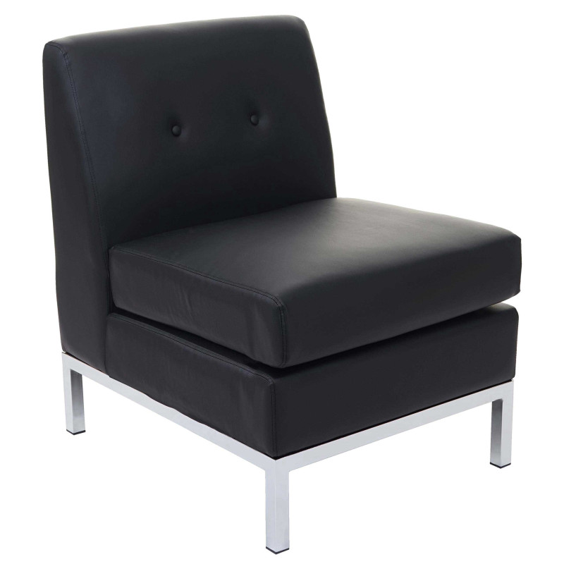 Fauteuil système modulaire, partie centrale, sans accoudoirs, extensible similicuir - noir