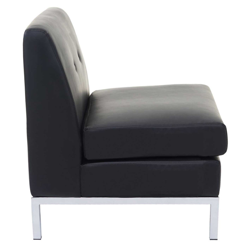 Fauteuil système modulaire, partie centrale, sans accoudoirs, extensible similicuir - noir