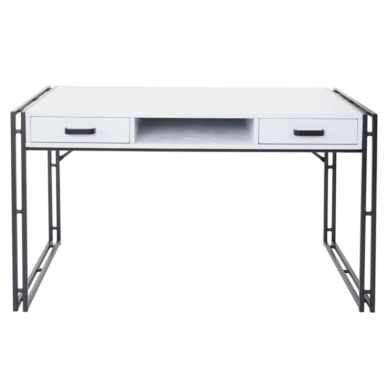 Bureau Dohna, table d'ordinateur, 121x70cm structure 3D - blanc