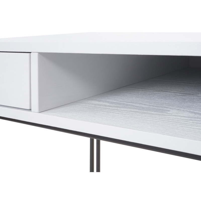 Bureau Dohna, table d'ordinateur, 121x70cm structure 3D - blanc