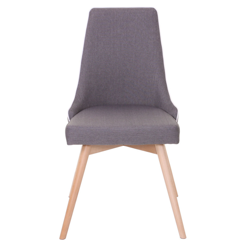 2x chaise de salle à manger fauteuil, style rétro années 50 en tissu - gris foncé