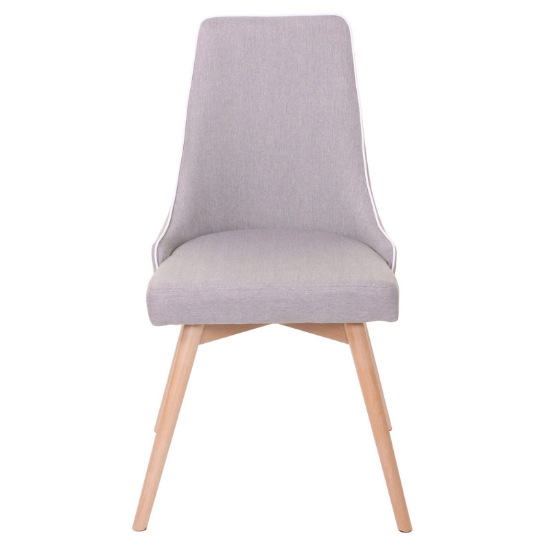 2x chaise de salle à manger fauteuil, style rétro années 50 en tissu - gris