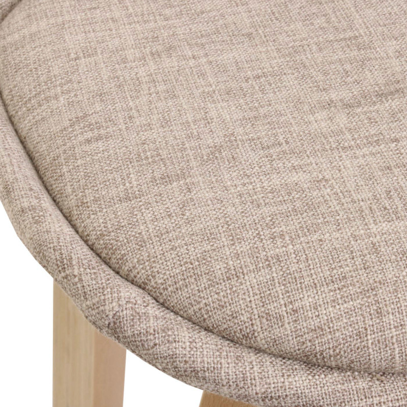 2x tabouret de bar chaise de comptoir avec dossier - tissu, crème/gris