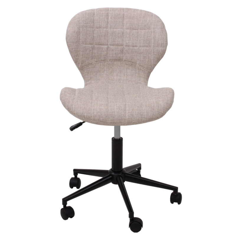 Chaise de bureau pivotante fauteuil, siège baquet, style rétro, tissu crème