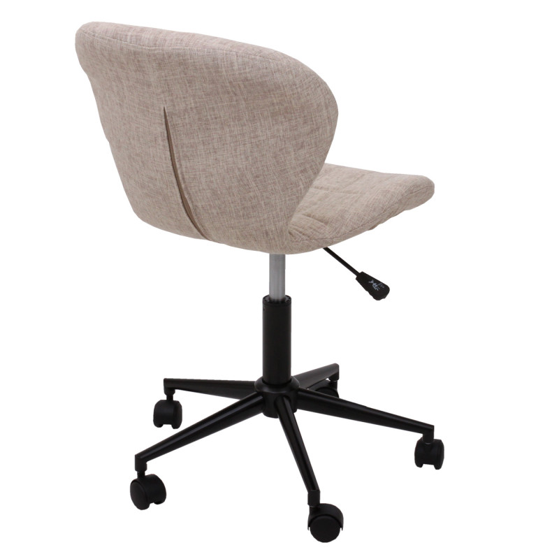 Chaise de bureau pivotante fauteuil, siège baquet, style rétro, tissu crème