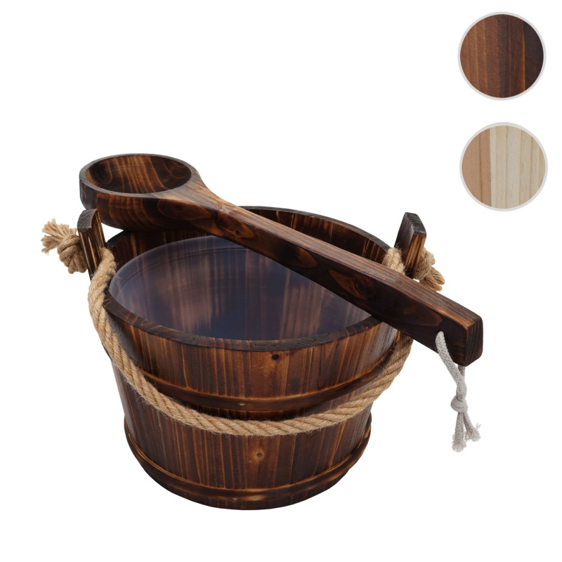 Seau pour sauna avec louche accessoires pour sauna, pin 3,5 l