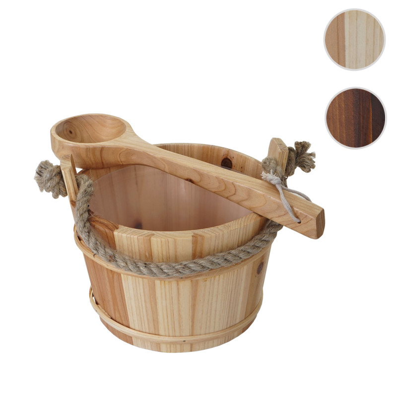 Seau pour sauna avec louche accessoires pour sauna, pin 3,5 l