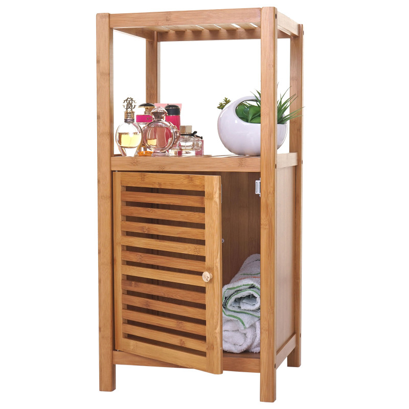 Étagère de salle de bains Armoire, Commode, Bambou - 80x36x34cm