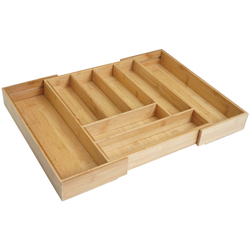 Range-couverts organisateur de tiroir, bambou extensible 35-58x45cm