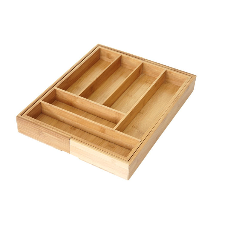 Range-couverts organisateur de tiroir, bambou extensible 35-58x45cm