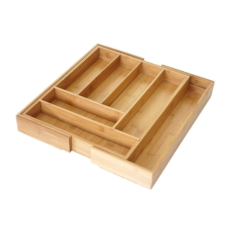 Range-couverts organisateur de tiroir, bambou extensible 35-58x45cm