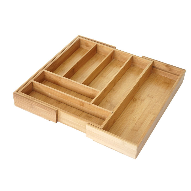 Range-couverts organisateur de tiroir, bambou extensible 35-58x45cm