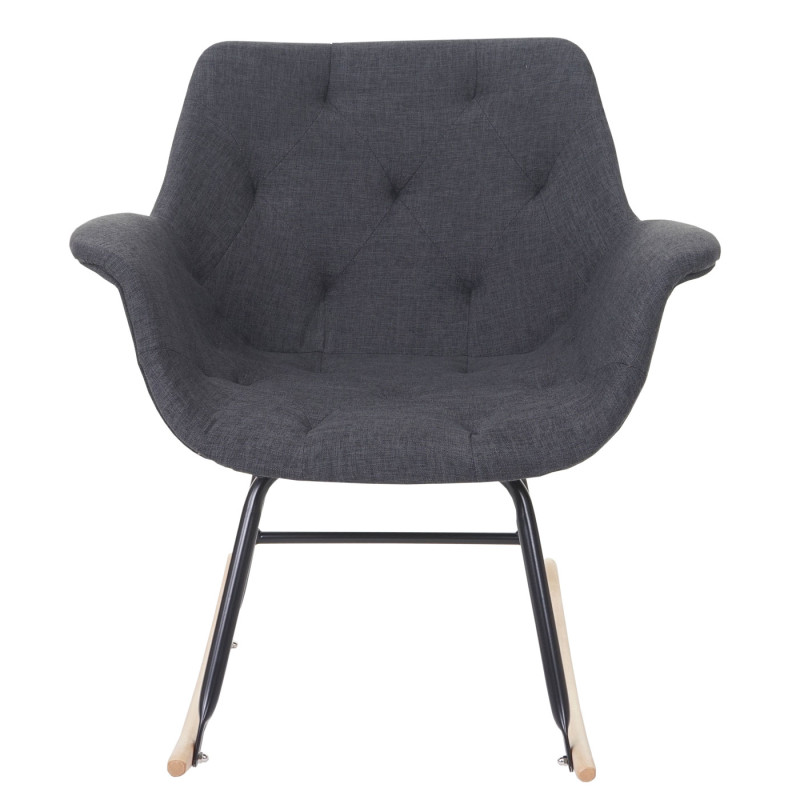 Fauteuil à bascule Malmö T820, rocking-chair, fauteuil basculant, relax - tissu, gris foncé