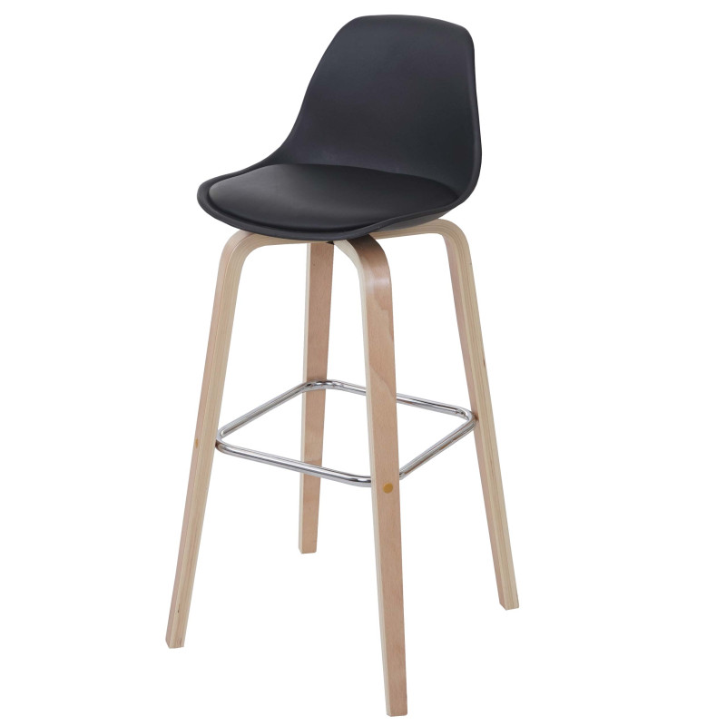 2x tabouret de bar chaise de comptoir avec dossier - similicuir, noir