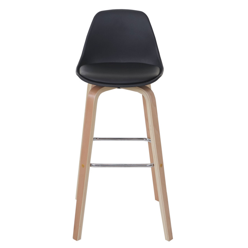 2x tabouret de bar chaise de comptoir avec dossier - similicuir, noir