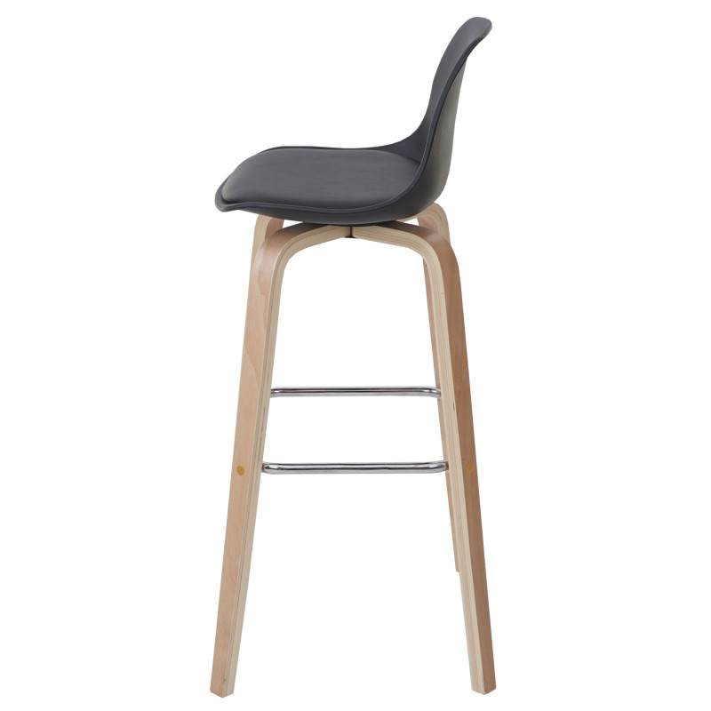 2x tabouret de bar chaise de comptoir avec dossier - similicuir, noir