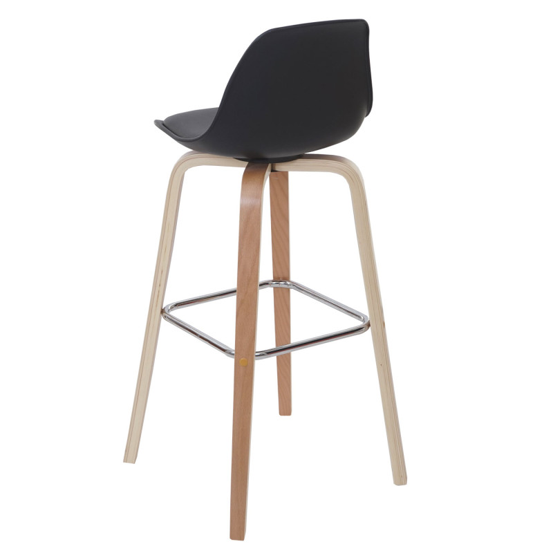 2x tabouret de bar chaise de comptoir avec dossier - similicuir, noir