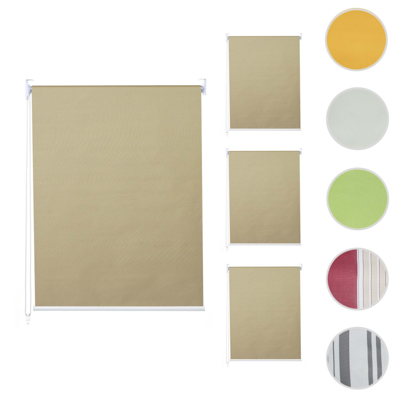 Lot de 4 stores à enroulement 100x160cm protection solaire opaque - beige