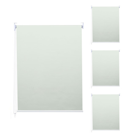 Lot de 4 stores à enroulement 100x160cm protection solaire opaque - crème