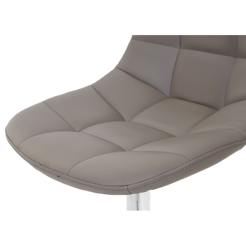 2x chaise de salle à manger fauteuil pitovant, chrome - similicuir taupe