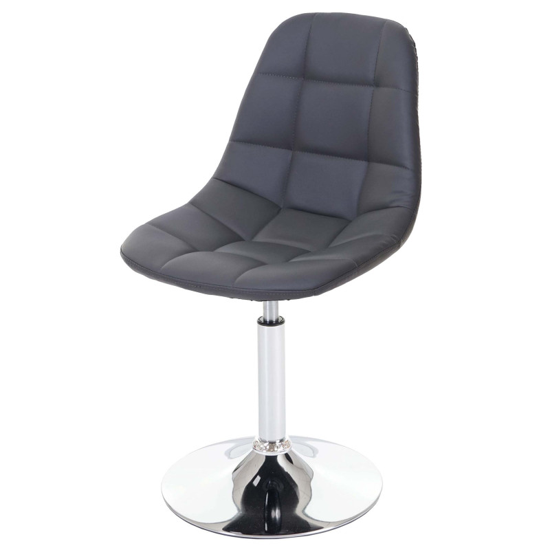 2x chaise de salle à manger fauteuil pitovant, chrome - similicuir gris