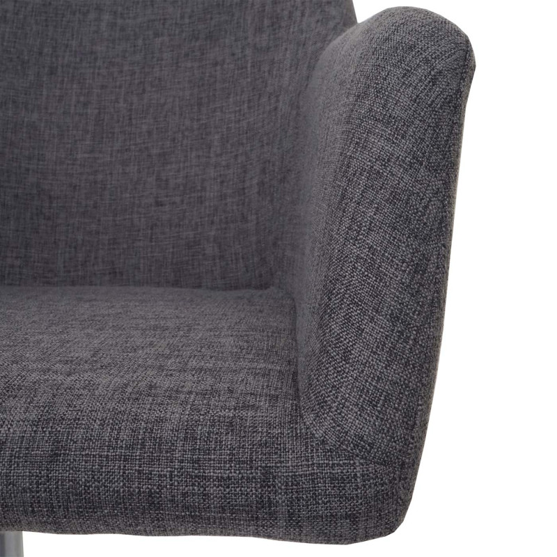 Chaise de salle à manger fauteuil pivotant, réglable en hauteur - tissu, gris