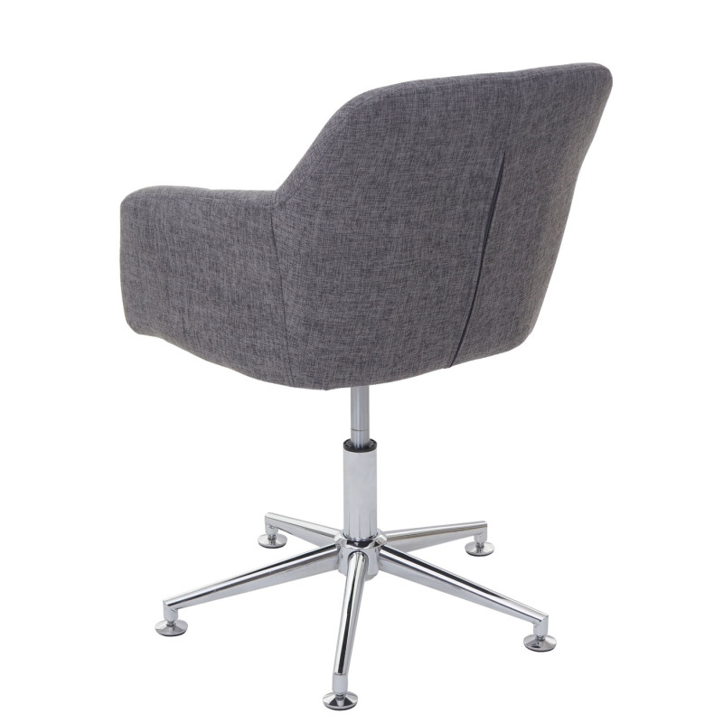 Chaise de salle à manger fauteuil pivotant, réglable en hauteur - tissu, gris