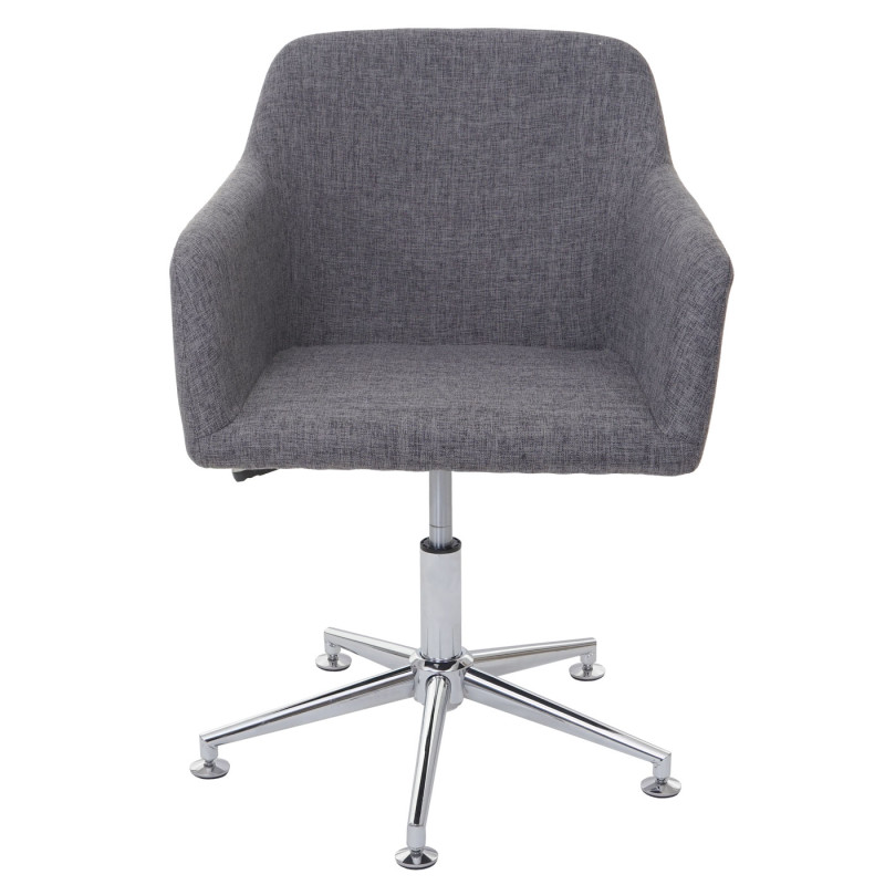 Chaise de salle à manger fauteuil pivotant, réglable en hauteur - tissu, gris