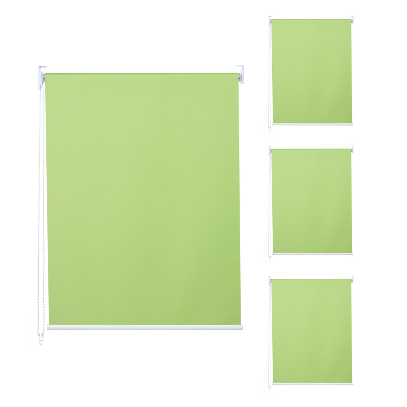 Lot de 4 stores à enroulement 100x160cm protection solaire opaque - vert clair