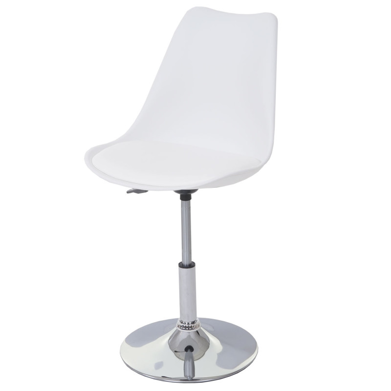 6x Chaise pivotante Malmö T501, réglable en hauteur, cuir synthétique - blanc