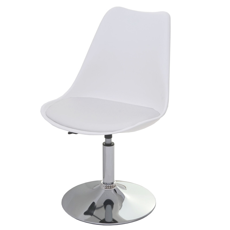 6x Chaise pivotante Malmö T501, réglable en hauteur, cuir synthétique - blanc