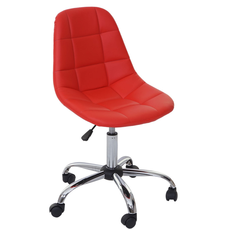 Chaise pitovante chaise de bureau, siège baquet, similicuir - rouge