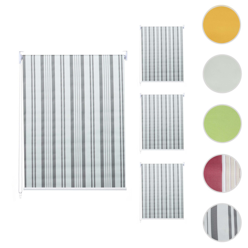 Lot de 4 stores à enroulement 100x160cm protection solaire opaque - gris/blanc