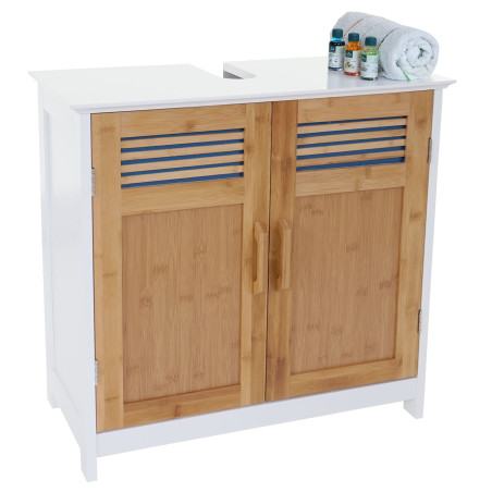 Meuble sous-lavabo commode / armoire salle de bains, 60x62x31cm blanc