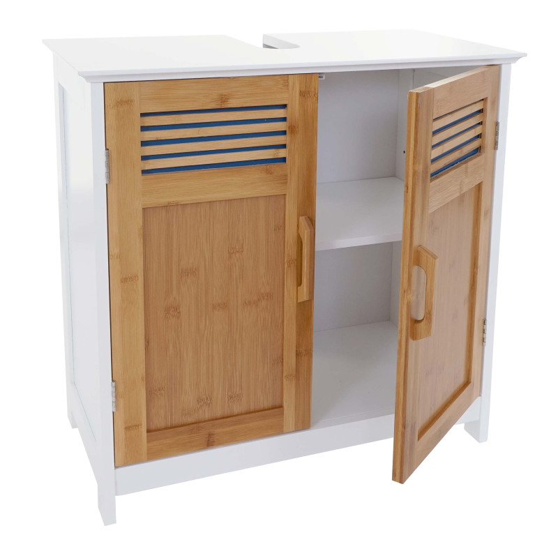 Meuble sous-lavabo commode / armoire salle de bains, 60x62x31cm blanc